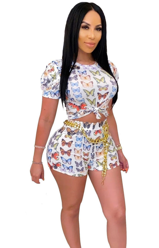 Print Butterfly Short Set