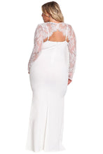 White Plus Size Lace Bolero Mermaid Gown