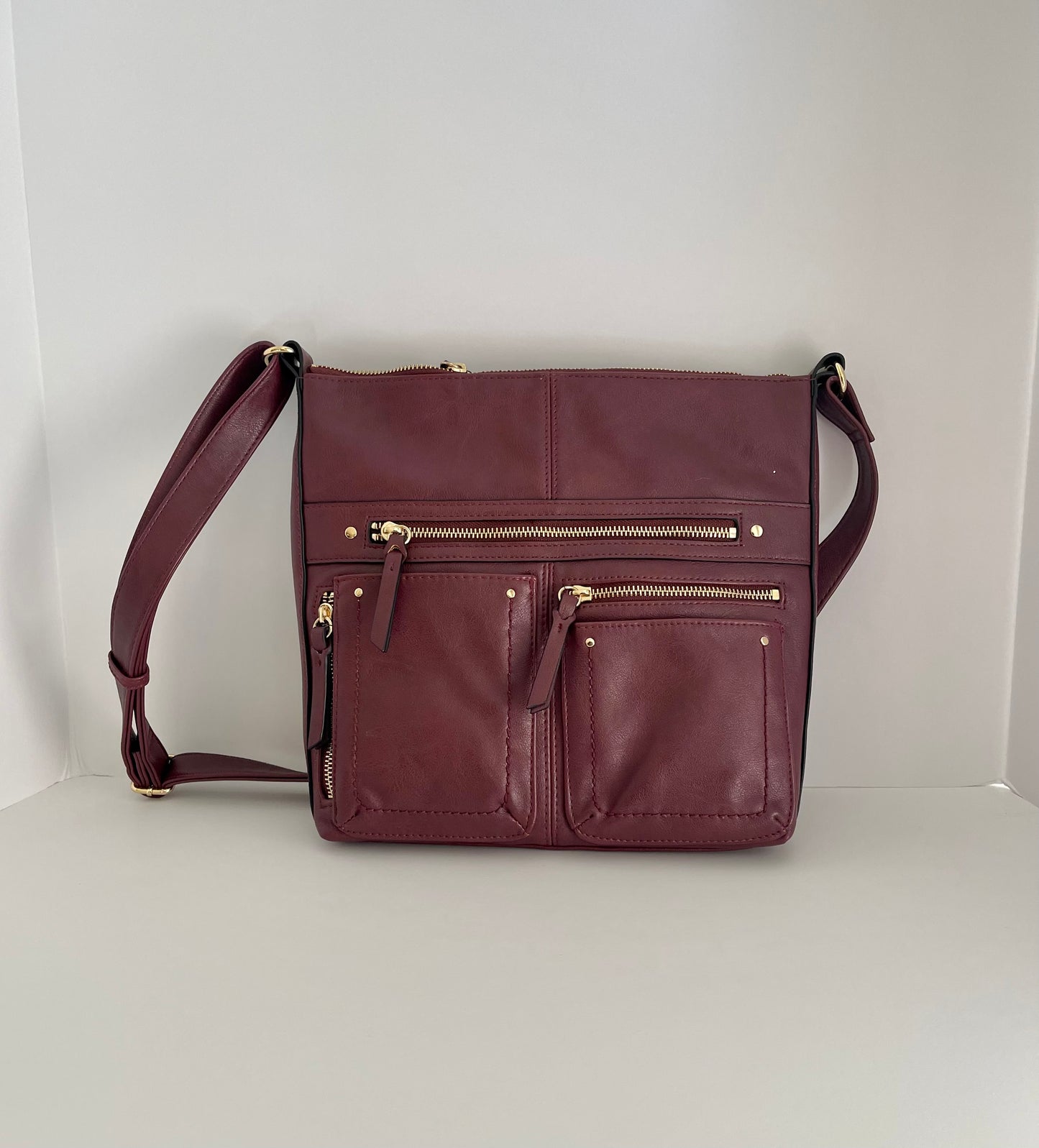 INC International Concepts Messenger Crossbody Bag Wine