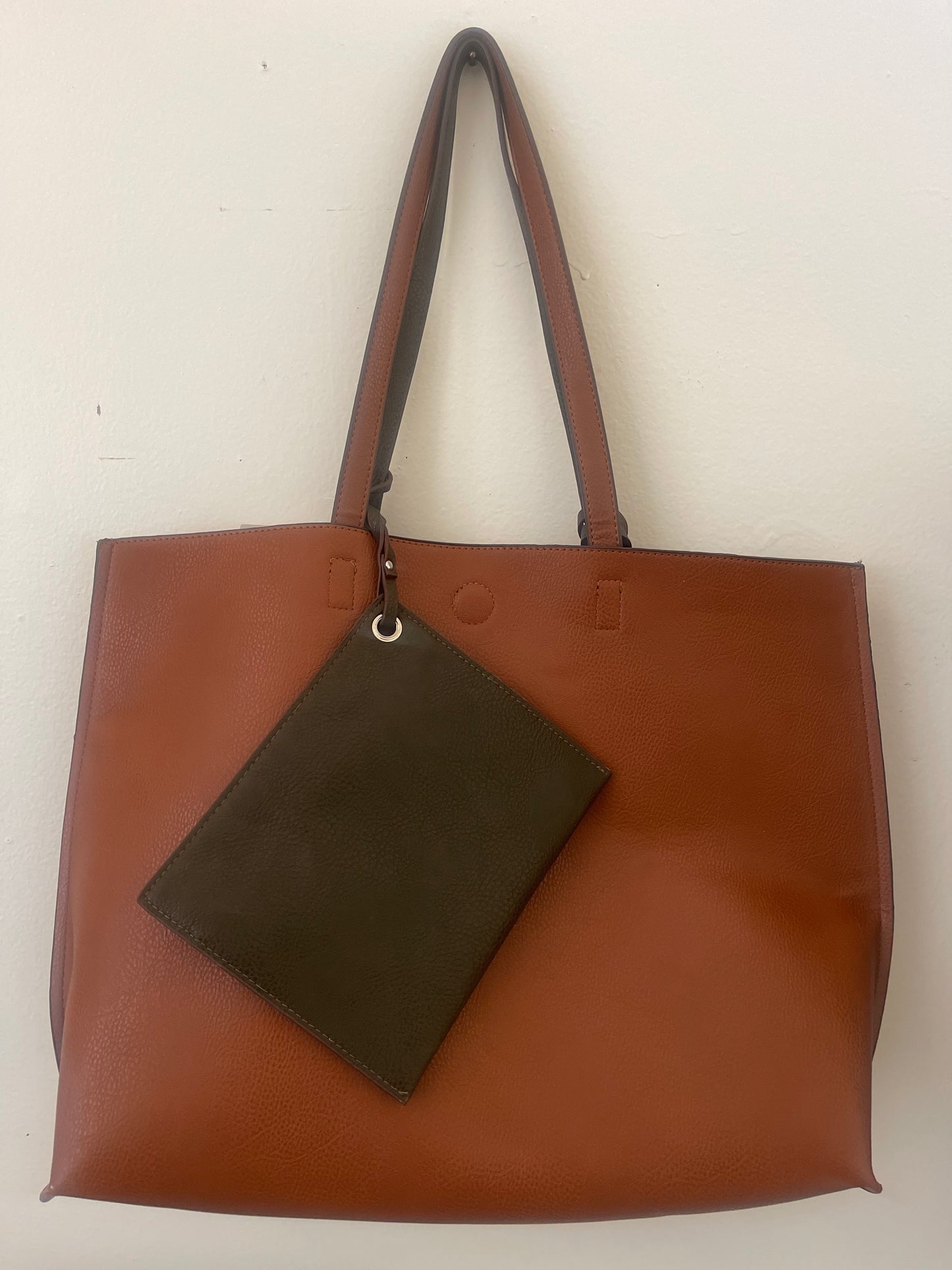 Lord & Taylor Everyday Reversible Tote-COGNAC