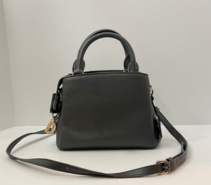 DKNY Paige Small Leather Satchel Gray