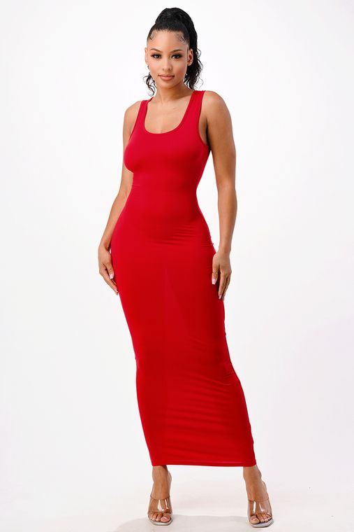 Muscle Tank Maxi Dress Red